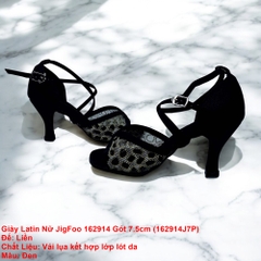 Giày Latin Nữ JigFoo 162914 Gót 7.5cm (162914J7P) - Đen