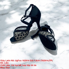 Giày Latin Nữ JigFoo 162914 Gót 7.5cm (162914J7P) - Đen