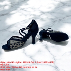 Giày Latin Nữ JigFoo 162914 Gót 7.5cm (162914J7P) - Đen