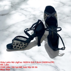 Giày Latin Nữ JigFoo 162914 Gót 7.5cm (162914J7P) - Đen