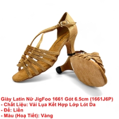 Giày Latin Nữ JigFoo 1661 Gót 6.5cm (1661J6P) - Vàng