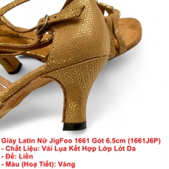 Giày Latin Nữ JigFoo 1661 Gót 6.5cm (1661J6P) - Vàng