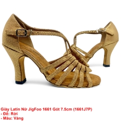 Giày Latin Nữ JigFoo 1661 Gót 7.5cm (1661J7P) - Vàng