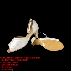 Giày Latin Nữ JigFoo 167303 Gót 6.5cm (167303J6P) - Trắng