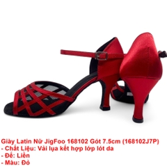 Giày Latin Nữ JigFoo 168102 Gót 7.5cm (168102J7P) - Đỏ