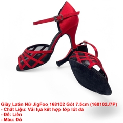 Giày Latin Nữ JigFoo 168102 Gót 7.5cm (168102J7P) - Đỏ