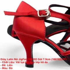 Giày Latin Nữ JigFoo 168102 Gót 7.5cm (168102J7P) - Đỏ