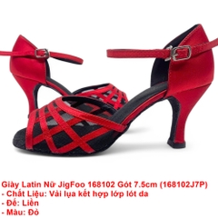 Giày Latin Nữ JigFoo 168102 Gót 7.5cm (168102J7P) - Đỏ