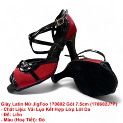 Giày Latin Nữ JigFoo 170602 Gót 7.5cm (170602J7P) - Đỏ