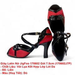 Giày Latin Nữ JigFoo 170602 Gót 7.5cm (170602J7P) - Đỏ