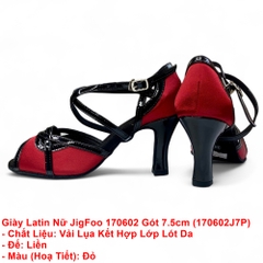 Giày Latin Nữ JigFoo 170602 Gót 7.5cm (170602J7P) - Đỏ