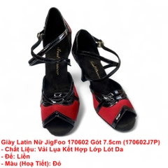 Giày Latin Nữ JigFoo 170602 Gót 7.5cm (170602J7P) - Đỏ
