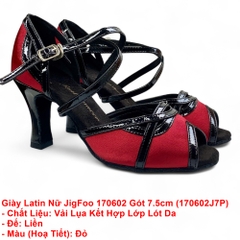 Giày Latin Nữ JigFoo 170602 Gót 7.5cm (170602J7P) - Đỏ