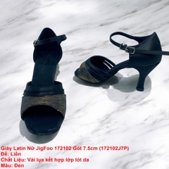 Giày Latin Nữ JigFoo 172102 Gót 7.5cm (172102J7P) - Đen