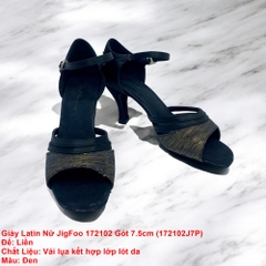 Giày Latin Nữ JigFoo 172102 Gót 7.5cm (172102J7P) - Đen