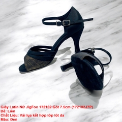 Giày Latin Nữ JigFoo 172102 Gót 7.5cm (172102J7P) - Đen