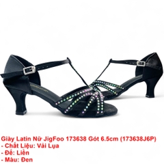 Giày Latin Nữ JigFoo 173638 Gót 6.5cm (173638J6P) - Đen