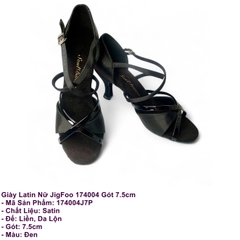 Giày Latin Nữ JigFoo 174004 Gót 7.5cm (174004J7P) - Đen