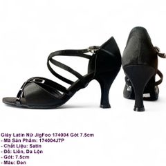 Giày Latin Nữ JigFoo 174004 Gót 7.5cm (174004J7P) - Đen
