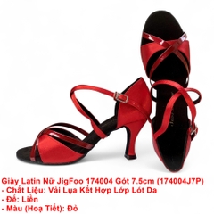 Giày Latin Nữ JigFoo 174004 Gót 7.5cm (174004J7P) - Đỏ