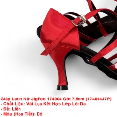Giày Latin Nữ JigFoo 174004 Gót 7.5cm (174004J7P) - Đỏ