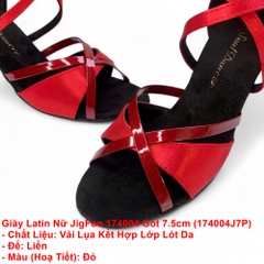 Giày Latin Nữ JigFoo 174004 Gót 7.5cm (174004J7P) - Đỏ