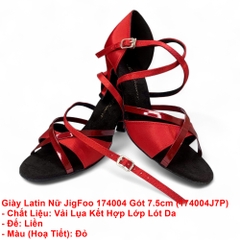 Giày Latin Nữ JigFoo 174004 Gót 7.5cm (174004J7P) - Đỏ