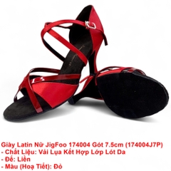 Giày Latin Nữ JigFoo 174004 Gót 7.5cm (174004J7P) - Đỏ