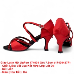 Giày Latin Nữ JigFoo 174004 Gót 7.5cm (174004J7P) - Đỏ