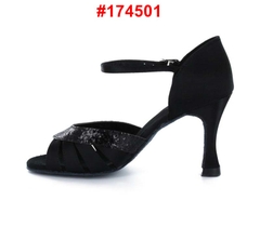 Giày Latin Nữ JigFoo 174501 Gót 6.5cm (174501J6P) - Đen