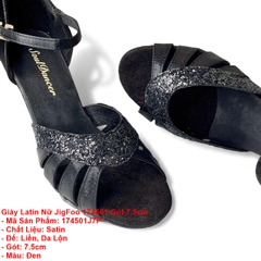 Giày Latin Nữ JigFoo 174501 Gót 7.5cm (174501J7P) - Đen