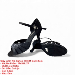Giày Latin Nữ JigFoo 174501 Gót 7.5cm (174501J7P) - Đen