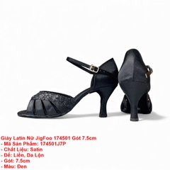 Giày Latin Nữ JigFoo 174501 Gót 7.5cm (174501J7P) - Đen