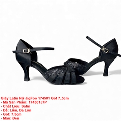 Giày Latin Nữ JigFoo 174501 Gót 7.5cm (174501J7P) - Đen
