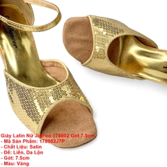 Giày Latin Nữ JigFoo 178002 Gót 7.5cm (178002J7P) - Vàng