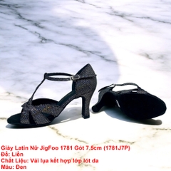 Giày Latin Nữ JigFoo 1781 Gót 7.5cm (1781J7P) - Đen