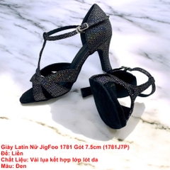 Giày Latin Nữ JigFoo 1781 Gót 7.5cm (1781J7P) - Đen