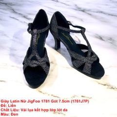 Giày Latin Nữ JigFoo 1781 Gót 7.5cm (1781J7P) - Đen