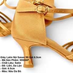 Giày Latin Nữ Sasan 99 Gót 6.5cm (99SS6P) - Nâu Da Bò