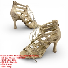 Giày Latin Nữ WellDance 1020 Gót 8.0cm (1020WD8P) - Vàng