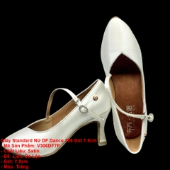 Giày Standard Nữ DF Dance 306 Gót 7.5cm (V306DF7P) - Trắng Nhọn + Size