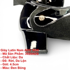Giày Latin Nam ADS 3020 (3020ADS) - Đen Bóng + Size