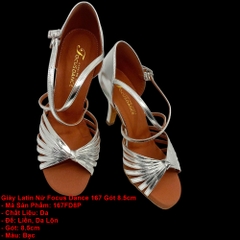 Giày Latin Nữ Focus Dance 167 Gót 8.5cm (167FD8P) - Bạc