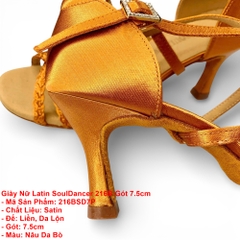 Giày Nữ Latin SoulDancer 216B Gót 7.5cm (216BSD7P) - Nâu Da Bò