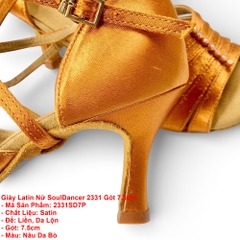 Giày Latin Nữ SoulDancer 2331 Gót 7.5cm (2331SD7P) - Nâu Da Bò