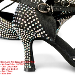 Giày Latin Nữ Sasan 207 Gót 7.5cm (207SS7P) - Đen