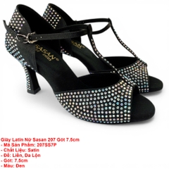 Giày Latin Nữ Sasan 207 Gót 7.5cm (207SS7P) - Đen