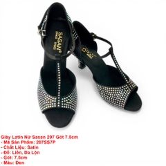 Giày Latin Nữ Sasan 207 Gót 7.5cm (207SS7P) - Đen