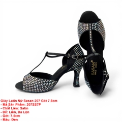 Giày Latin Nữ Sasan 207 Gót 7.5cm (207SS7P) - Đen