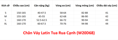 (WJJDance) Chân Váy Latin Tua Rua Cạnh (W20D68) - Đỏ + Size